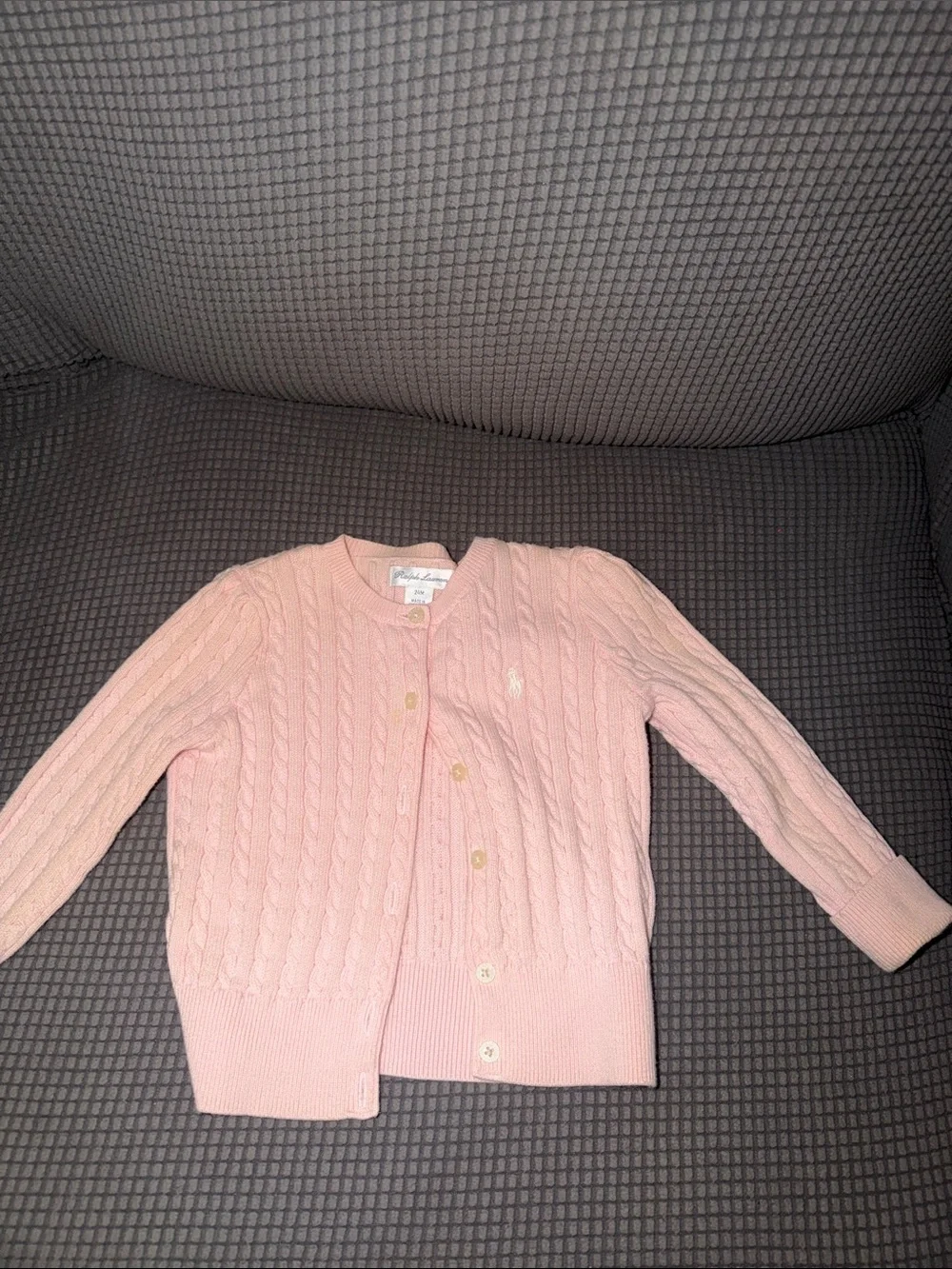 Ralph Lauren Light Pink Cable-Knit Cardigan